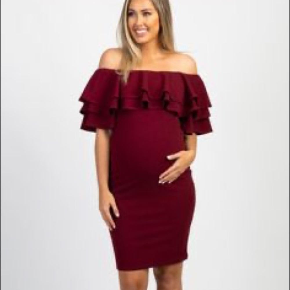 Pinkblush off the shoulder maternity dress